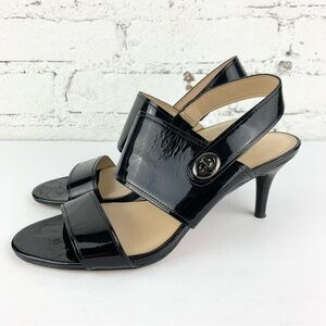 Coach Marla Black Patent Leather Ankle Strap Heel 7